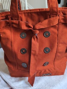 OGIO Rust Orange Canvas Tote with Button Accents